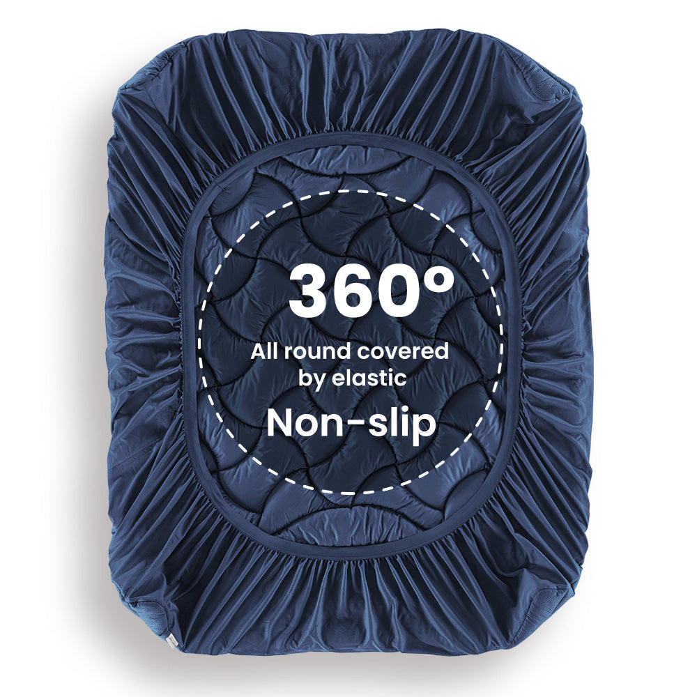 Premium Zoned Cooling Mattress Pad - Navy
