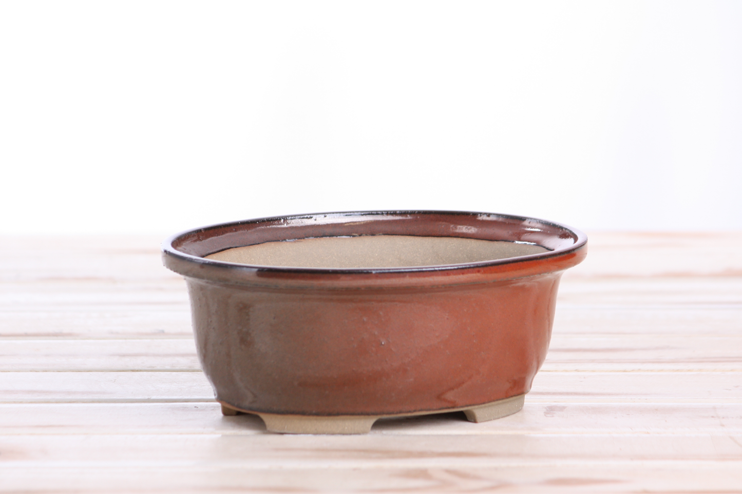 Willow Bonsai Ceramics Fat Bonsai Pot 6.5 Inch – Bold Oval Ceramic Bonsai & Succulent Planter with Accentuated Rim, High‑Fired Frost‑Proof Stoneware, Handmade in USA (Sunset)