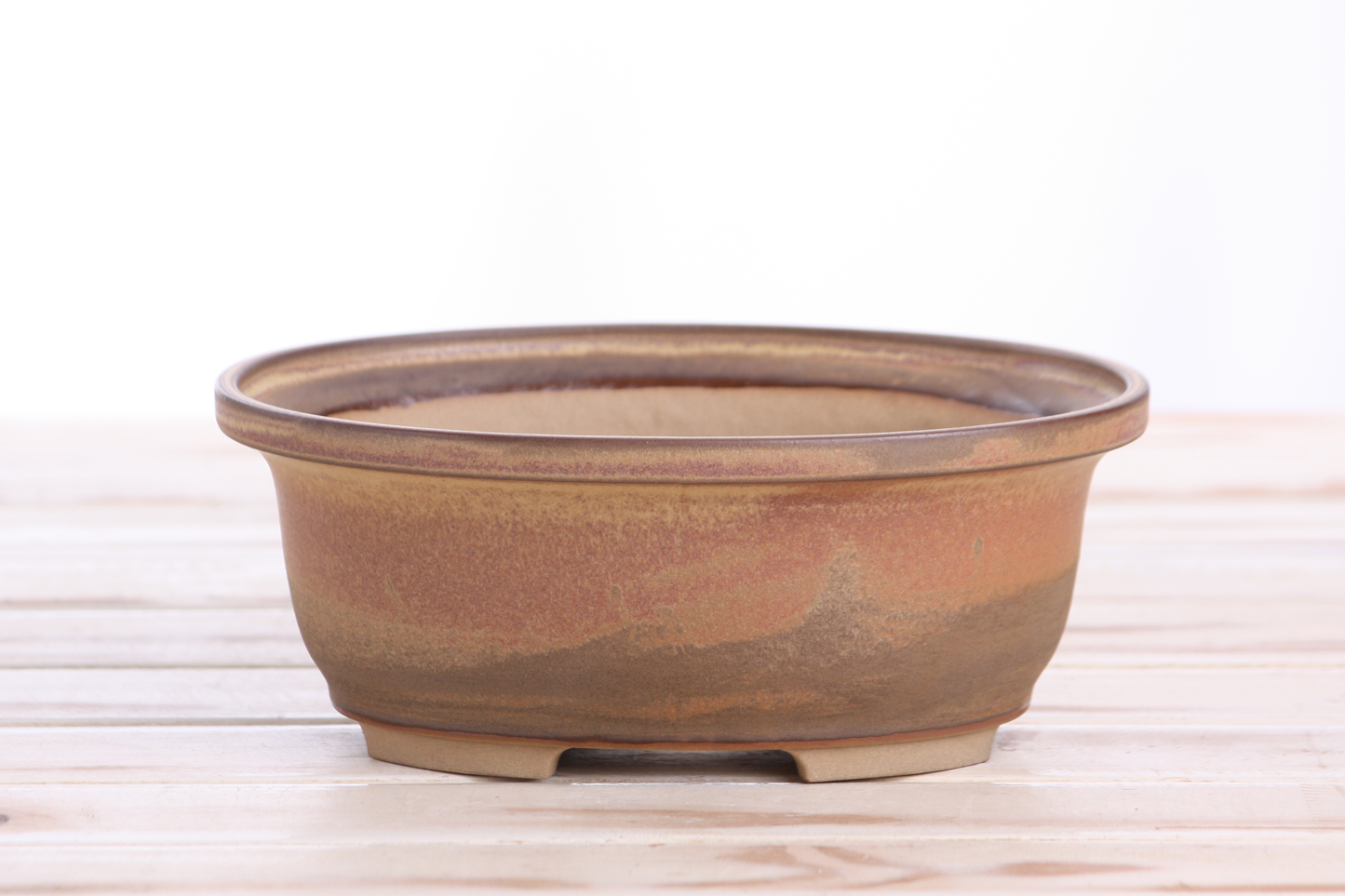 Willow Bonsai Ceramics Fat Bonsai Pot 7.5 Inch – Bold Oval Ceramic Bonsai & Succulent Planter with Accentuated Rim, High‑Fired Frost‑Proof Stoneware, Handmade in USA (Deep Stone)