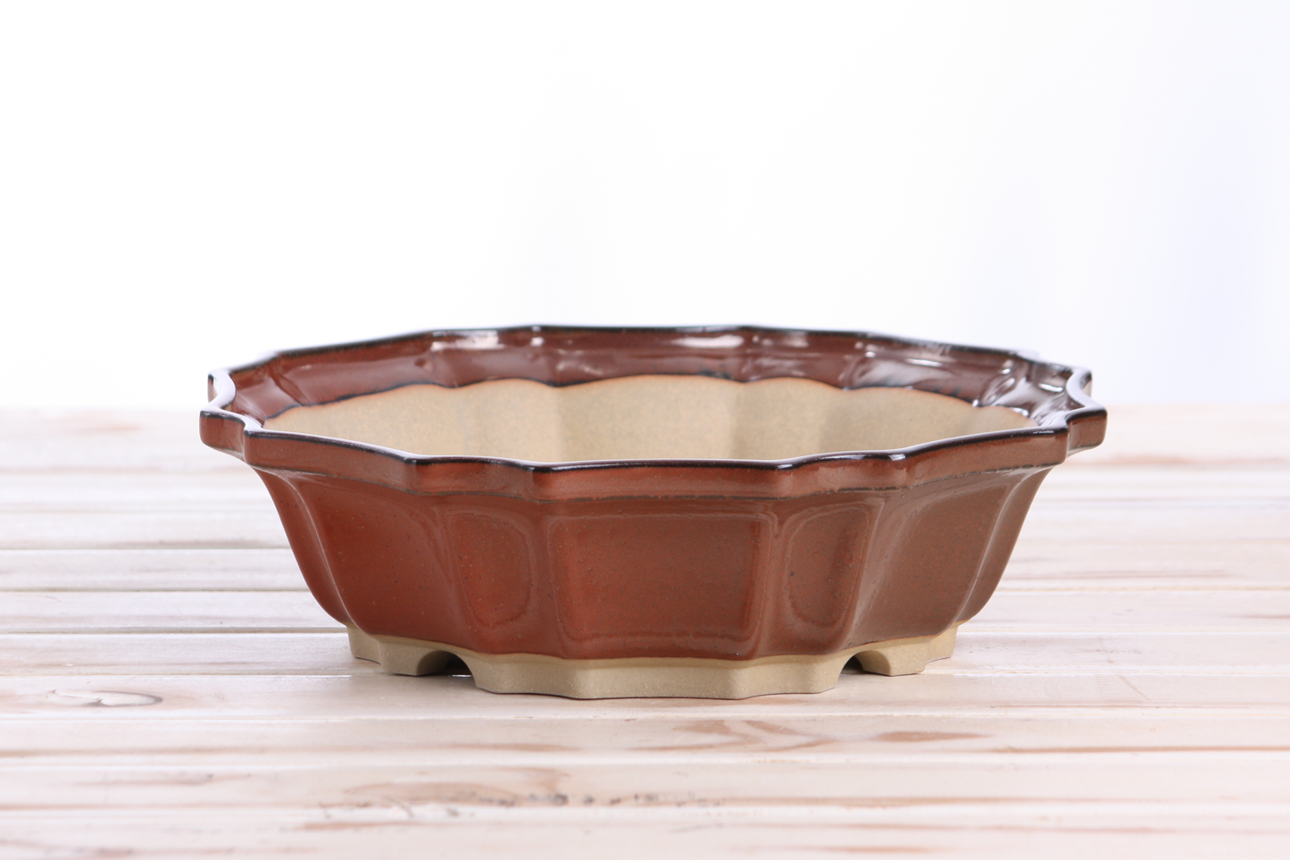 Willow Bonsai Ceramics Flower Design Bonsai Pot 10 Inch – Elegant Ceramic Bonsai & Succulent Planter, High‑Fired Frost‑Proof Stoneware with Drainage & Wiring Holes, Handmade in USA (Sunset)