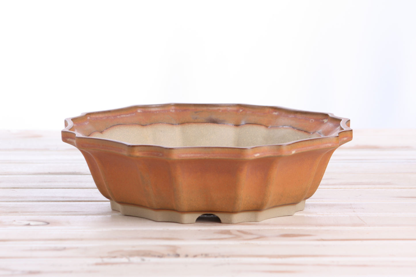 Willow Bonsai Ceramics Flower Design Bonsai Pot 10 Inch – Elegant Ceramic Bonsai & Succulent Planter, High‑Fired Frost‑Proof Stoneware with Drainage & Wiring Holes, Handmade in USA (Deep Stone)
