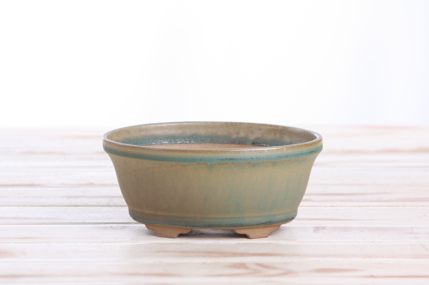 Willow Bonsai Ceramics Oval B Bonsai Pot 5.5 Inch – Tapered Oval Ceramic Bonsai & Succulent Planter with Accentuated Rim, High‑Fired Frost‑Proof Stoneware, Handmade in USA (Speckled Moss)