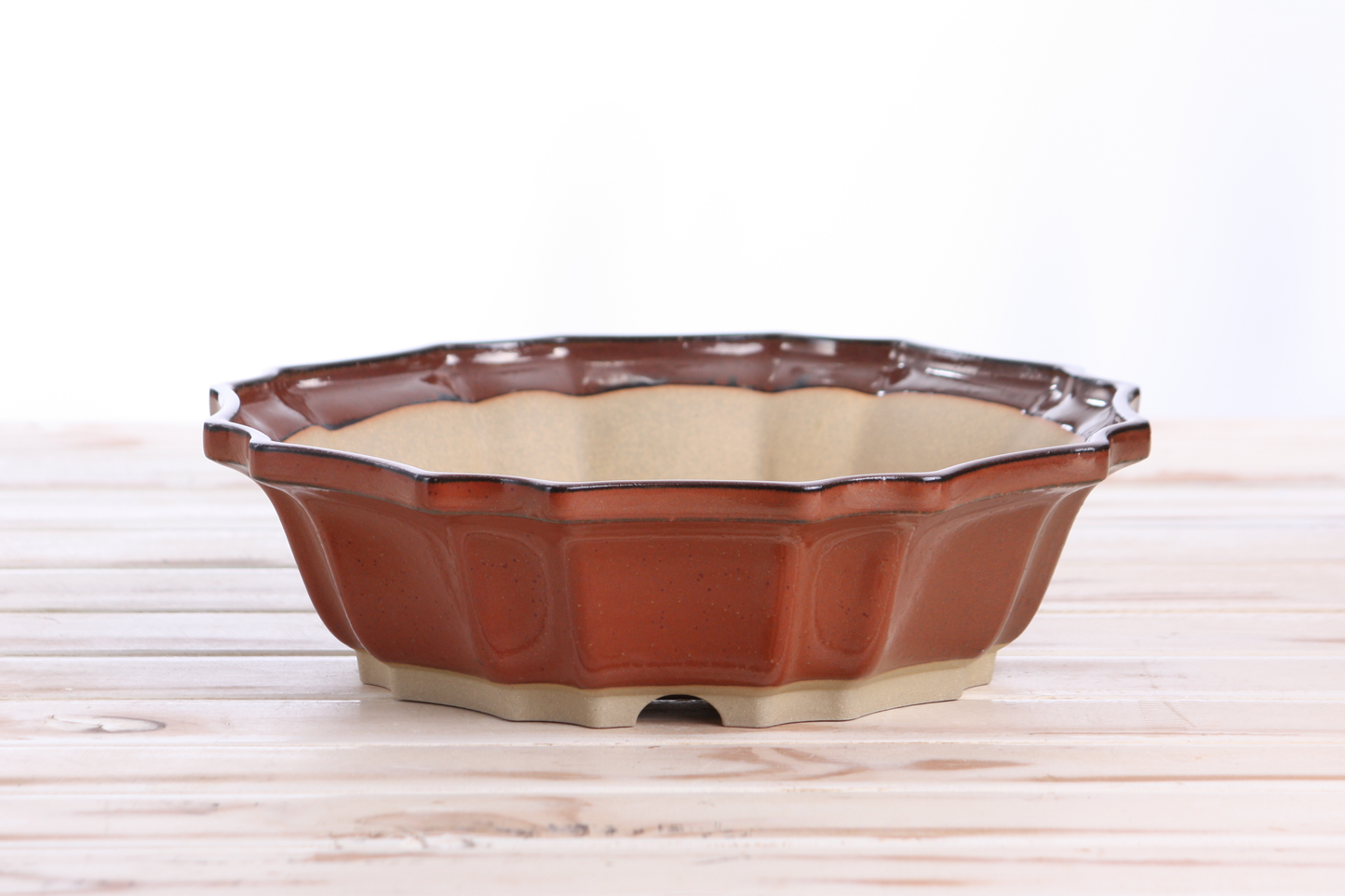 Willow Bonsai Ceramics Flower Design Bonsai Pot 10 Inch – Elegant Ceramic Bonsai & Succulent Planter, High‑Fired Frost‑Proof Stoneware with Drainage & Wiring Holes, Handmade in USA (Sunset)