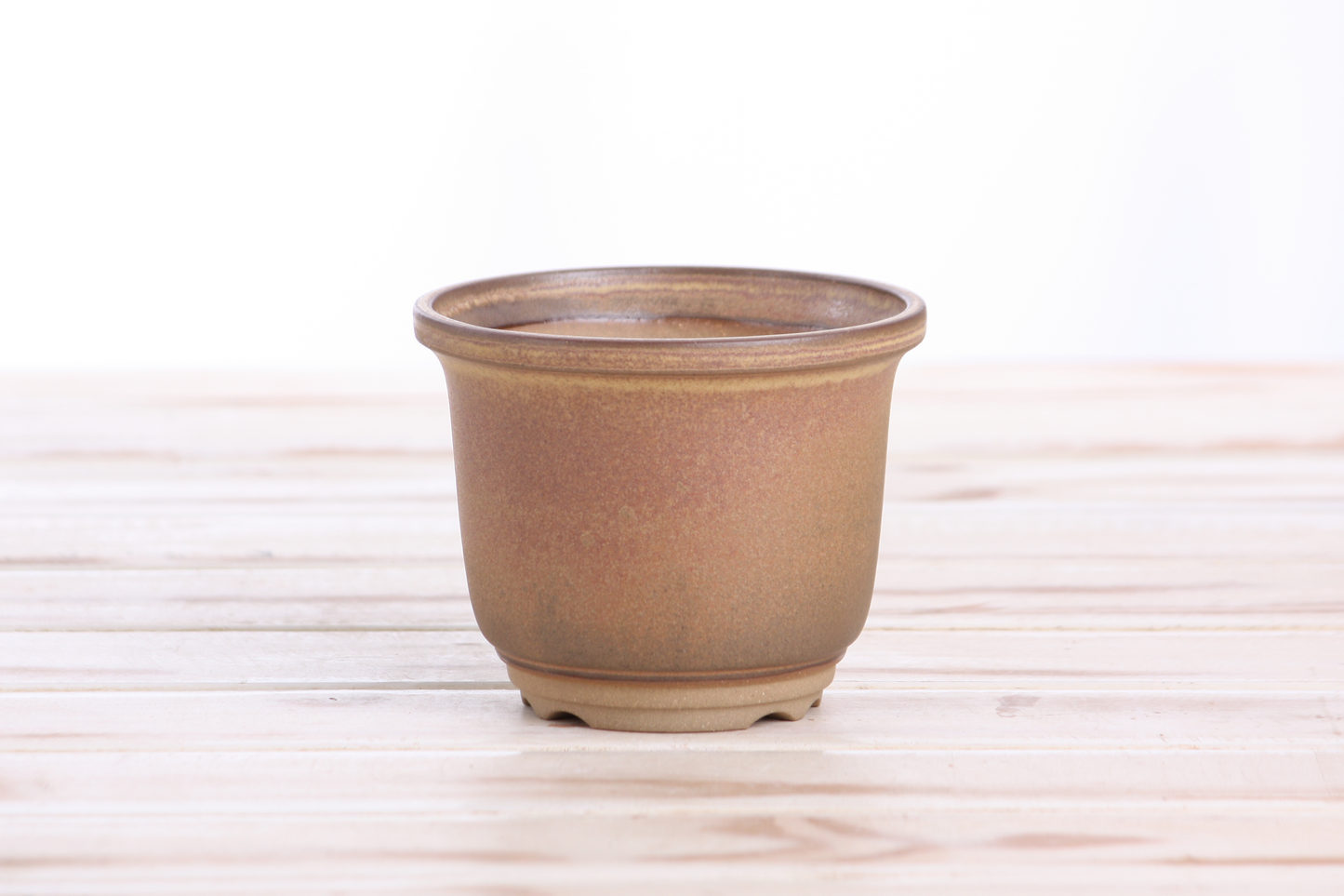 Willow Bonsai Ceramics Flute Bonsai Pot 4 Inch – Round Semi‑Cascade Ceramic Bonsai & Succulent Planter with Fluted Profile and Banded Base, High‑Fired Frost‑Proof Stoneware, Handmade in USA (Deep Stone)