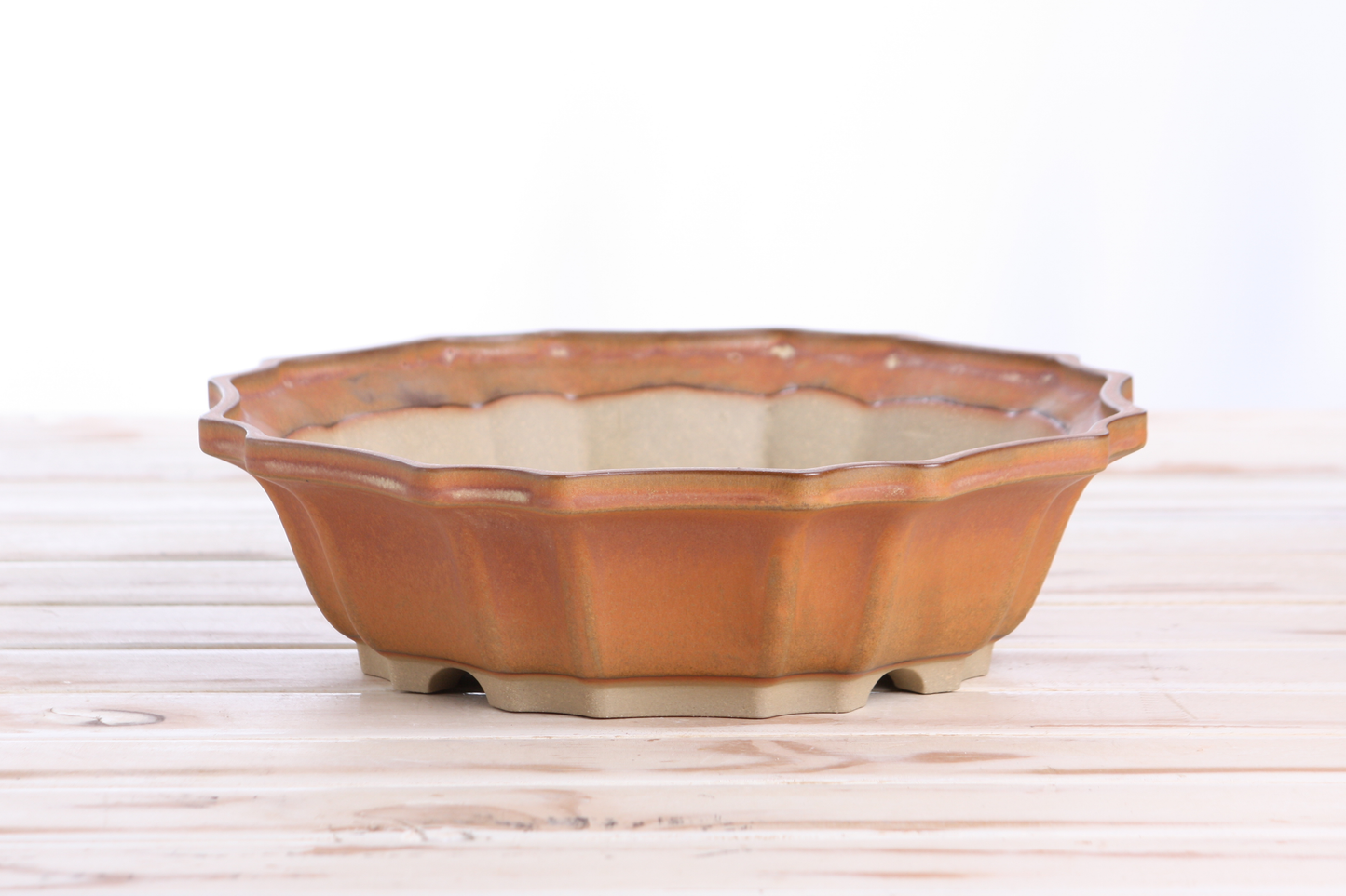Willow Bonsai Ceramics Flower Design Bonsai Pot 10 Inch – Elegant Ceramic Bonsai & Succulent Planter, High‑Fired Frost‑Proof Stoneware with Drainage & Wiring Holes, Handmade in USA (Deep Stone)