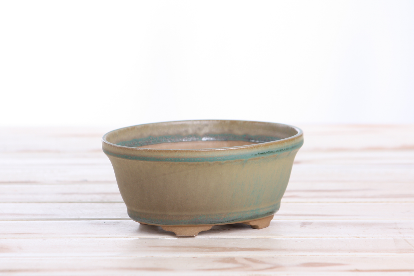 Willow Bonsai Ceramics Oval B Bonsai Pot 5.5 Inch – Tapered Oval Ceramic Bonsai & Succulent Planter with Accentuated Rim, High‑Fired Frost‑Proof Stoneware, Handmade in USA (Speckled Moss)