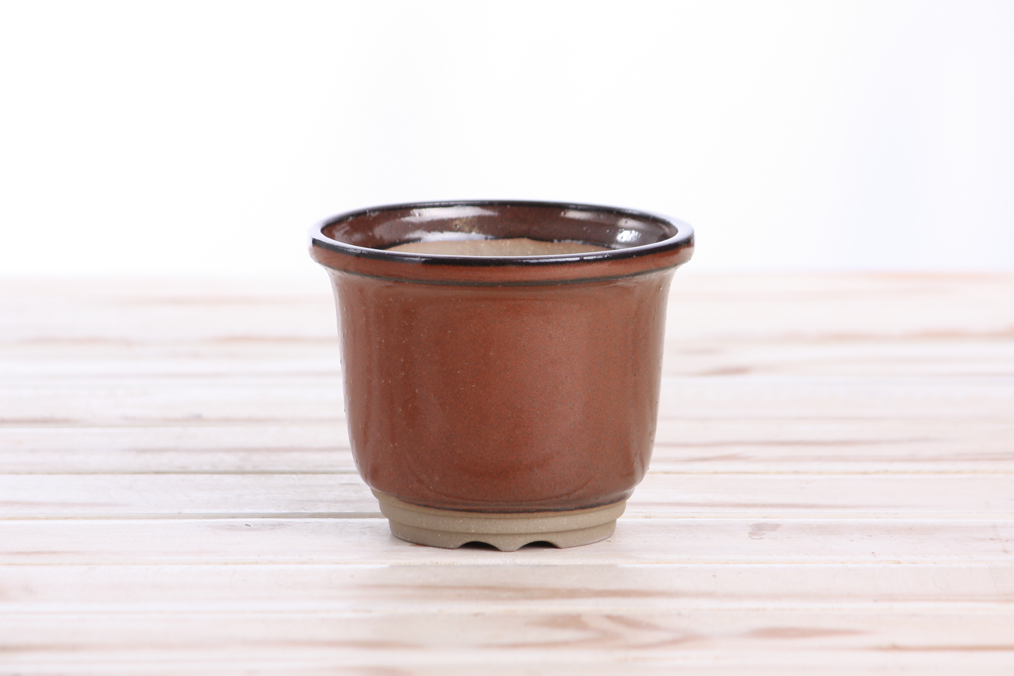 Willow Bonsai Ceramics Flute Bonsai Pot 4 Inch – Round Semi‑Cascade Ceramic Bonsai & Succulent Planter with Fluted Profile and Banded Base, High‑Fired Frost‑Proof Stoneware, Handmade in USA (Sunset)