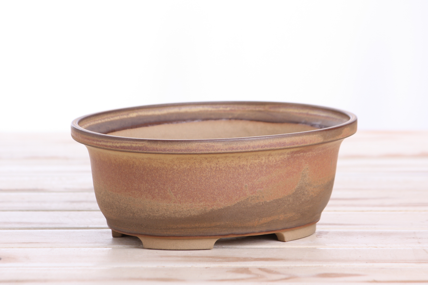 Willow Bonsai Ceramics Fat Bonsai Pot 7.5 Inch – Bold Oval Ceramic Bonsai & Succulent Planter with Accentuated Rim, High‑Fired Frost‑Proof Stoneware, Handmade in USA (Deep Stone)