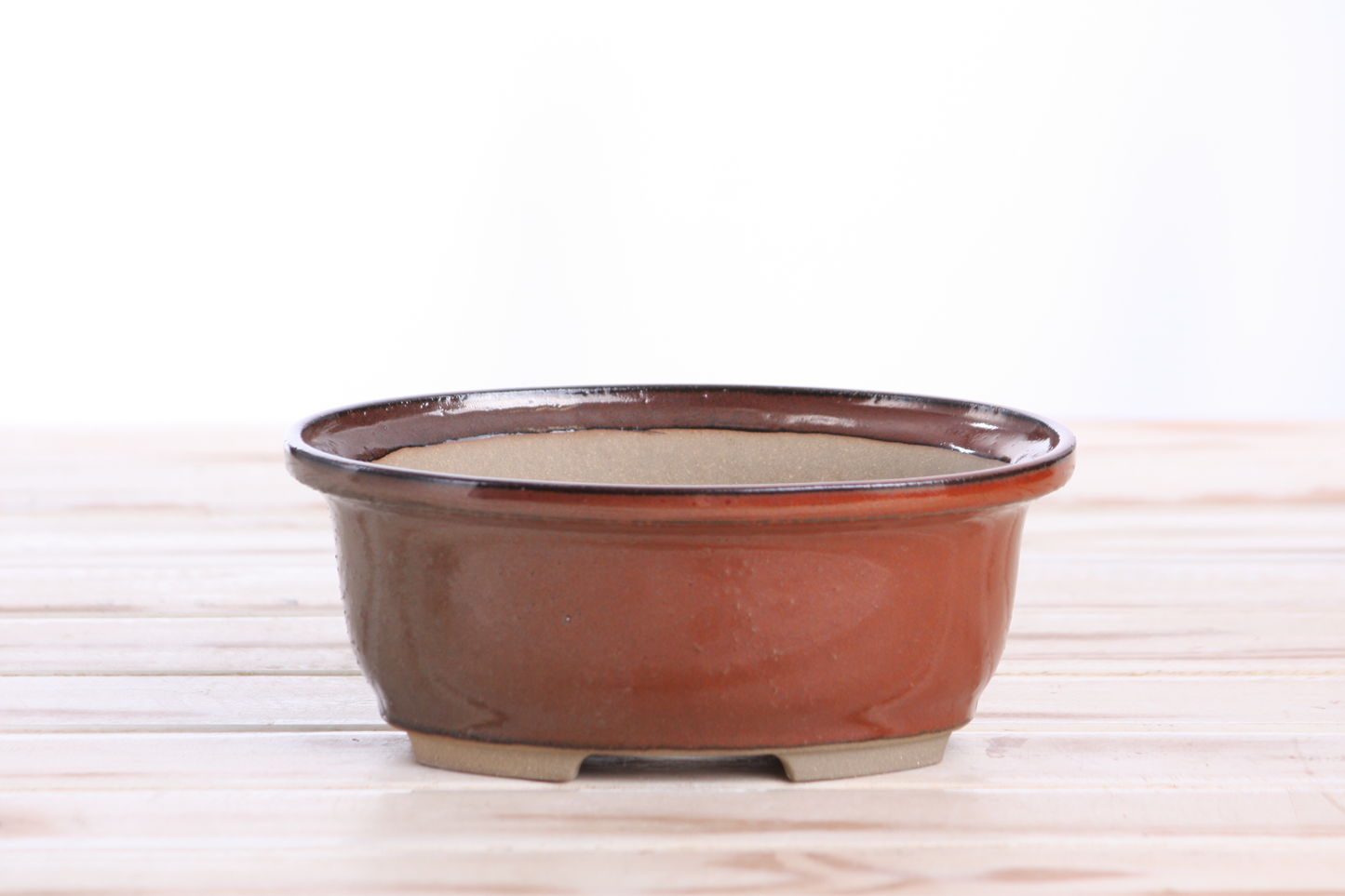 Willow Bonsai Ceramics Fat Bonsai Pot 6.5 Inch – Bold Oval Ceramic Bonsai & Succulent Planter with Accentuated Rim, High‑Fired Frost‑Proof Stoneware, Handmade in USA (Sunset)