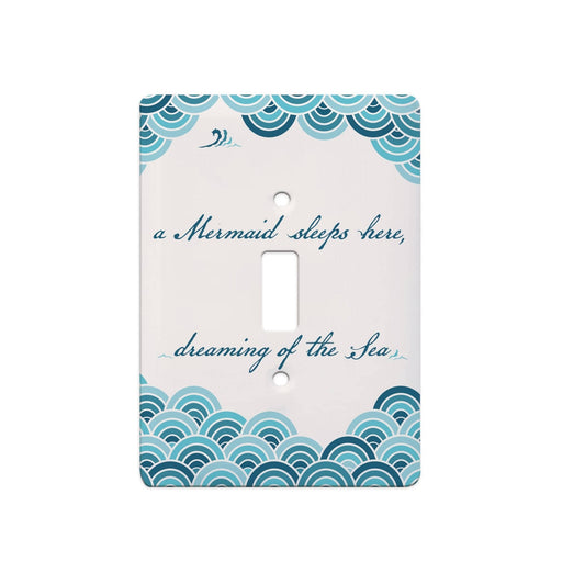 A Mermaids Sleeps Here Ceramic Single Switch Floater Plate