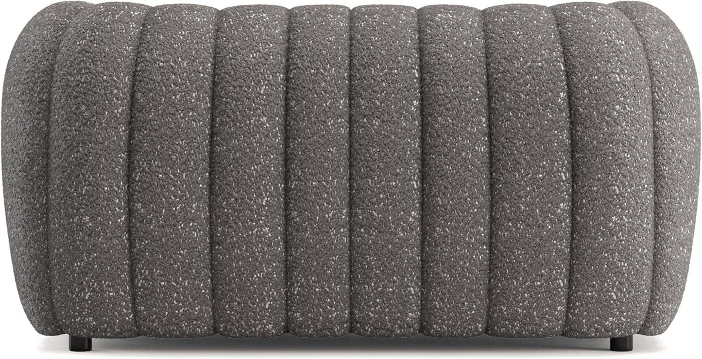 Charcoal Gray Vertical Channel Tufted 3 Piece Sofa Set