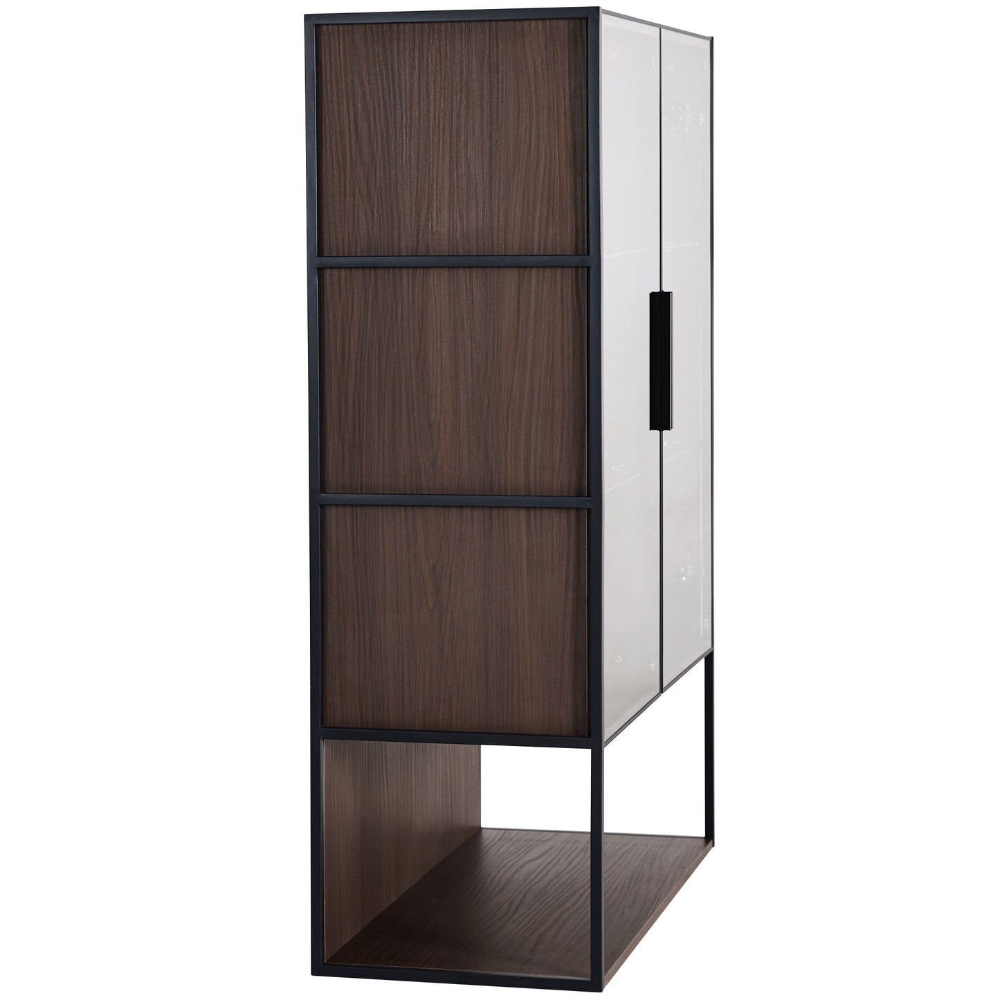 Modern Minimalist 51.2'' Tall Lighted Display Cabinet with Tempered Glass