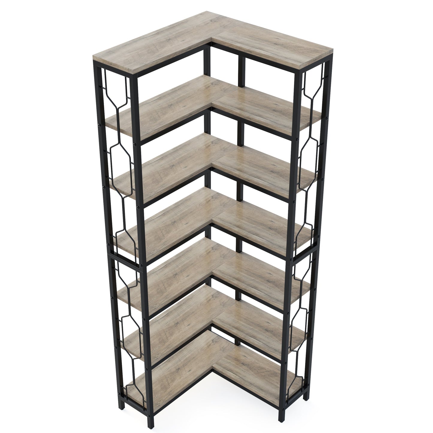78.74" Tall 7-Tier Industrial Bookshelf