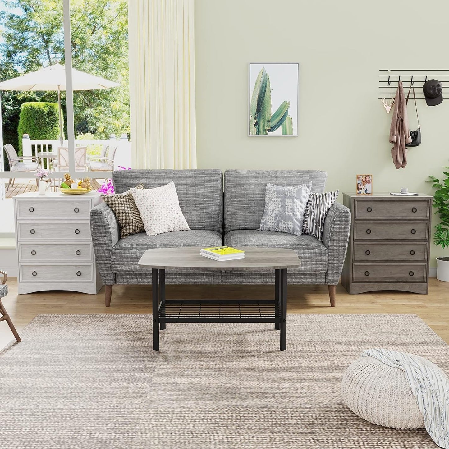 Gray 4 Drawer Dresser With ModernArchitectural Storage