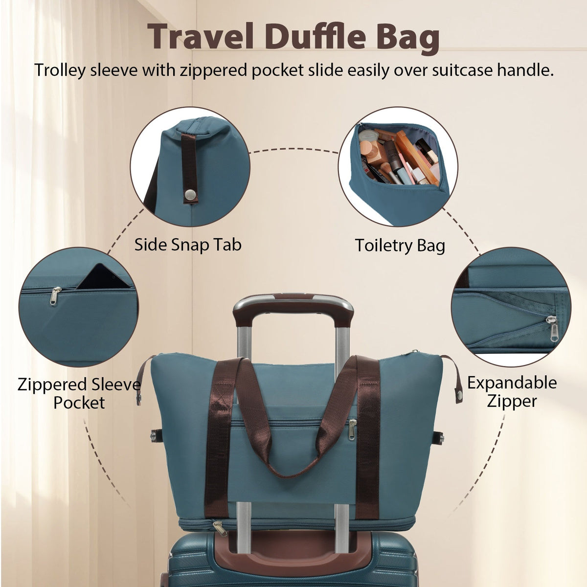 3 Piece Carry-On Luggage Set - Lightweight Hardshell ABS Suitcases