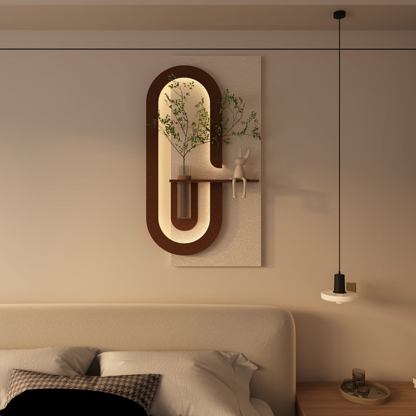 Adjustable 3-Color LED Sandstone Wall Decor