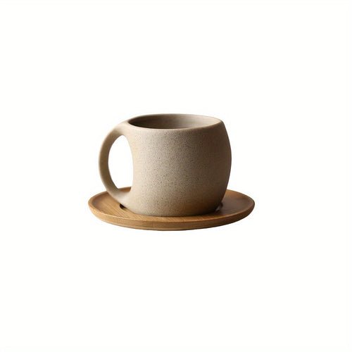 Elegant Ceramic Mug & Saucer Set | 7oz Modern Eco Drinkware