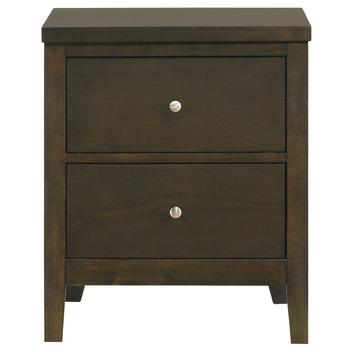 Clement Dark Cocoa 2-Drawer Nightstand Bedside Table