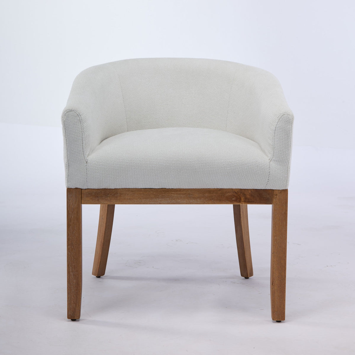 Mid Century Modern Upholstered Barrel Dining Chairs