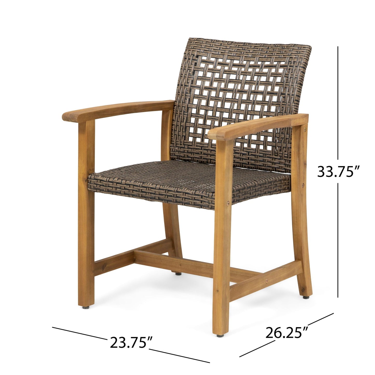 Hampton Outdoor Dining Chair Set of 2 - Brown