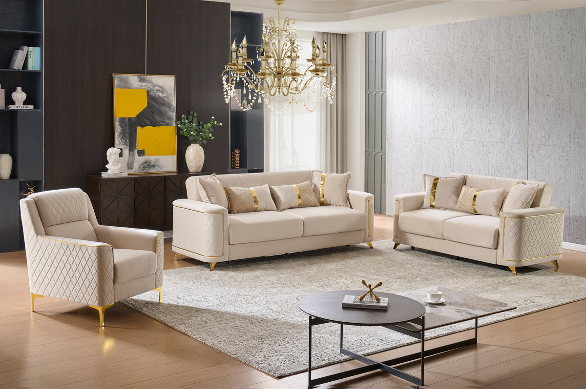 Lisa 3Pc Sofa, Loveseat and Accent Chair Set