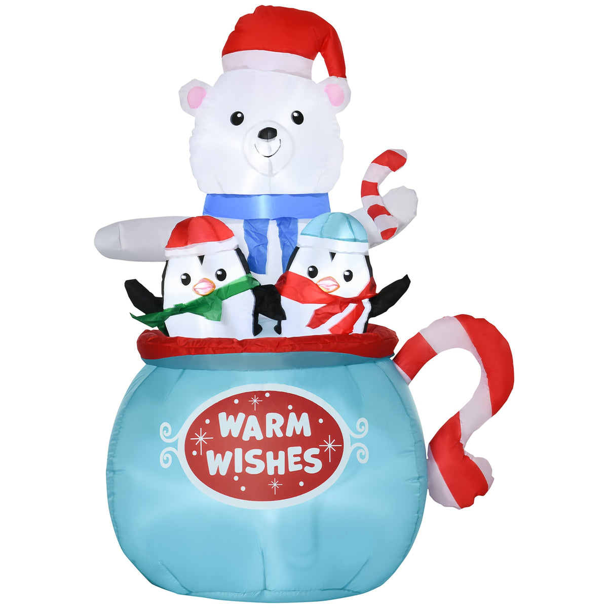 5ft Christmas Inflatables Outdoor Decoration: Bear & Penguins