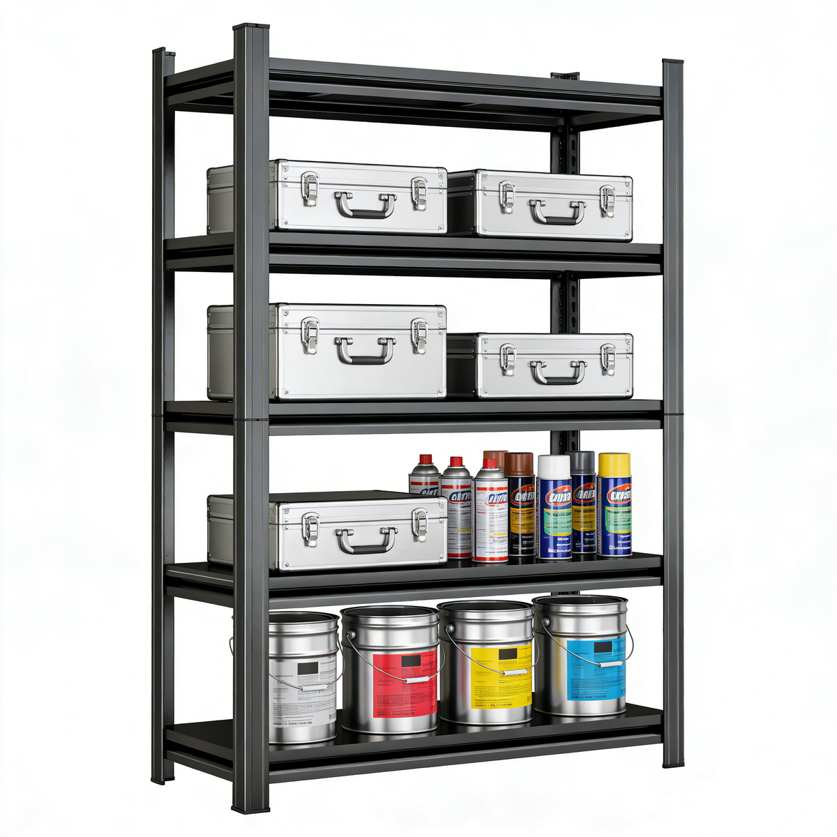 5 Tier Storage Shelves, 2200LBS Adjustable Metal Shelving Unit