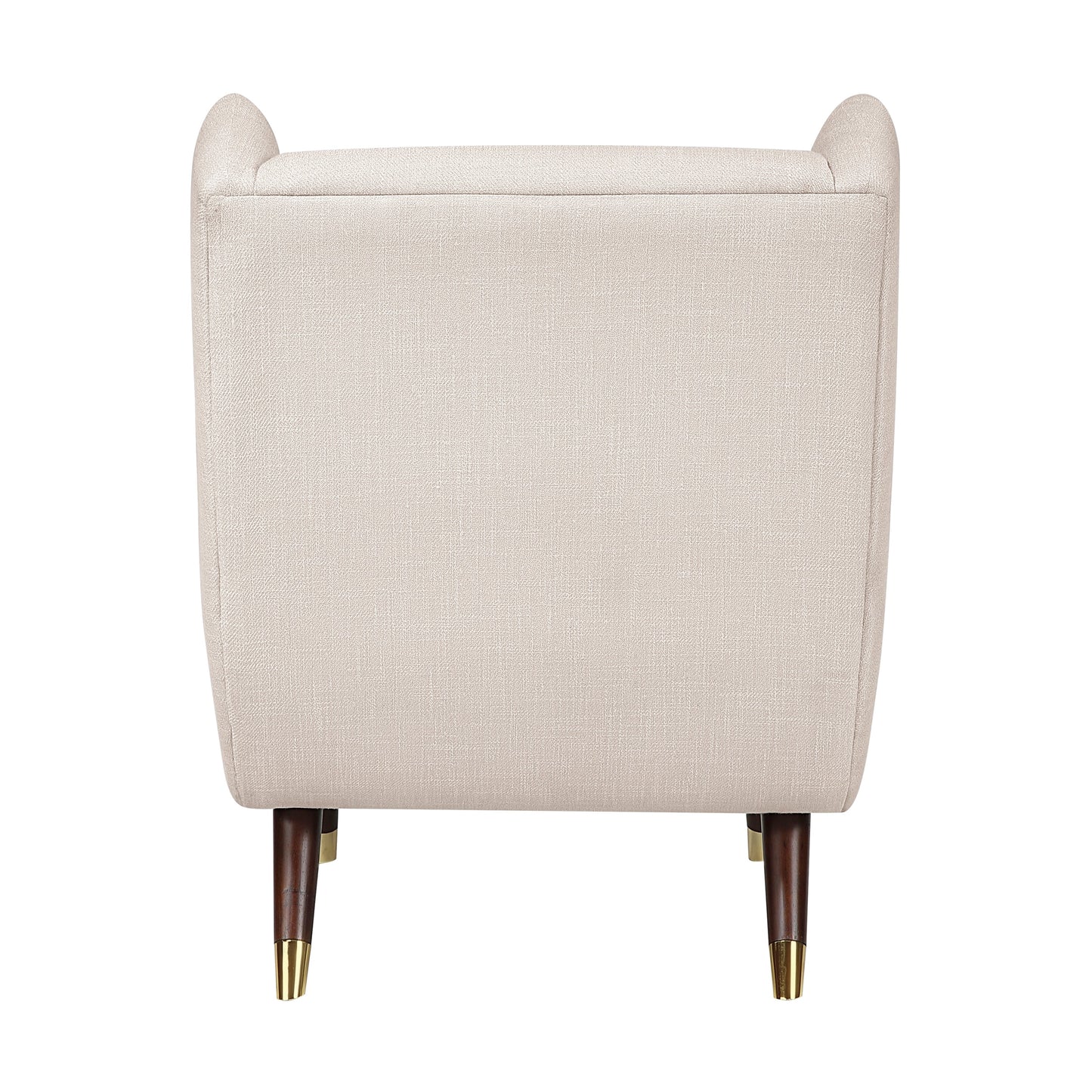 Modern Wingback Upholstered Beige Accent Chair 1pc Solid Wood Sleek Design Luxury Furniture