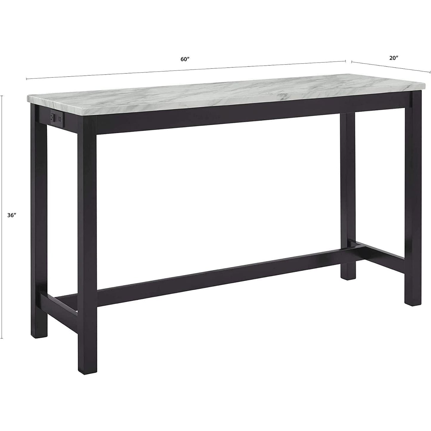 Blue Velvet Bar Table Set With 3 Stools Faux Marble Top