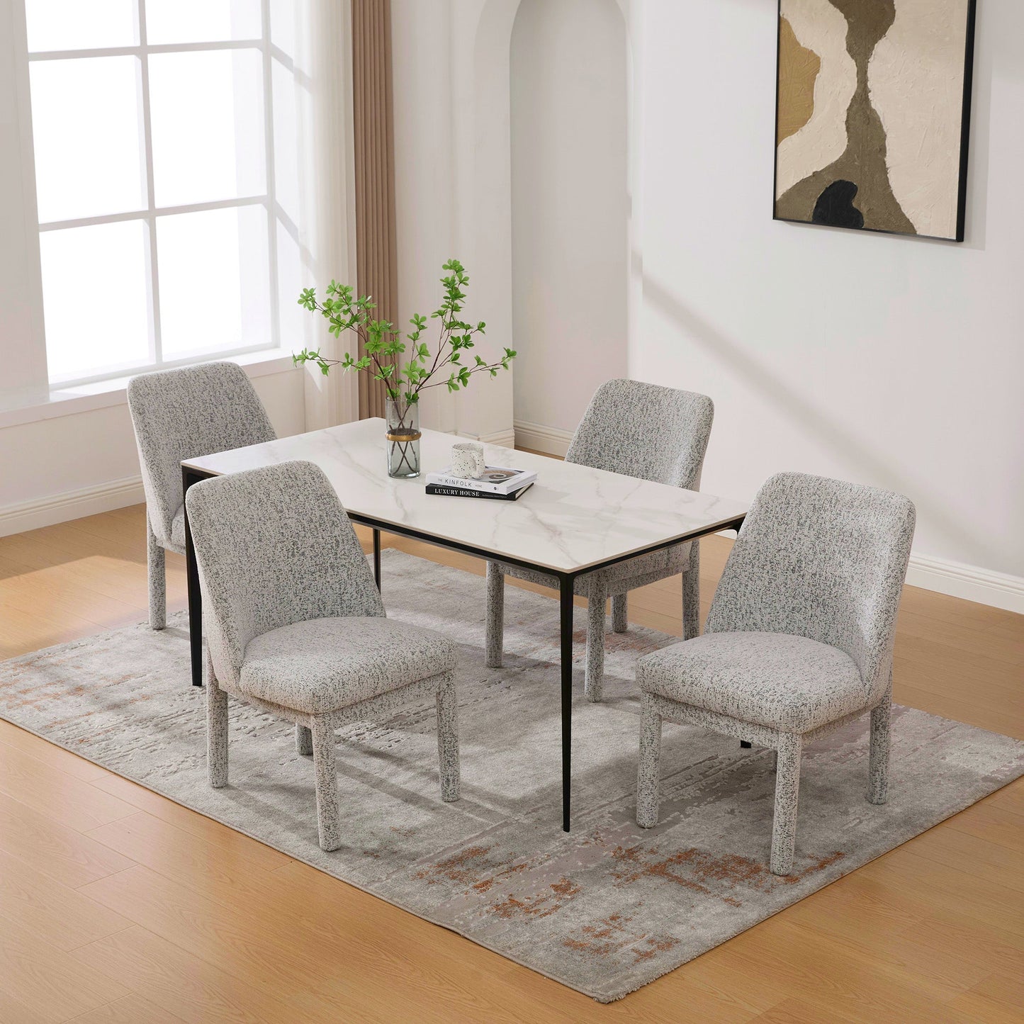 21.46" Wide Modern Minimalist Dining Chair Set of 4