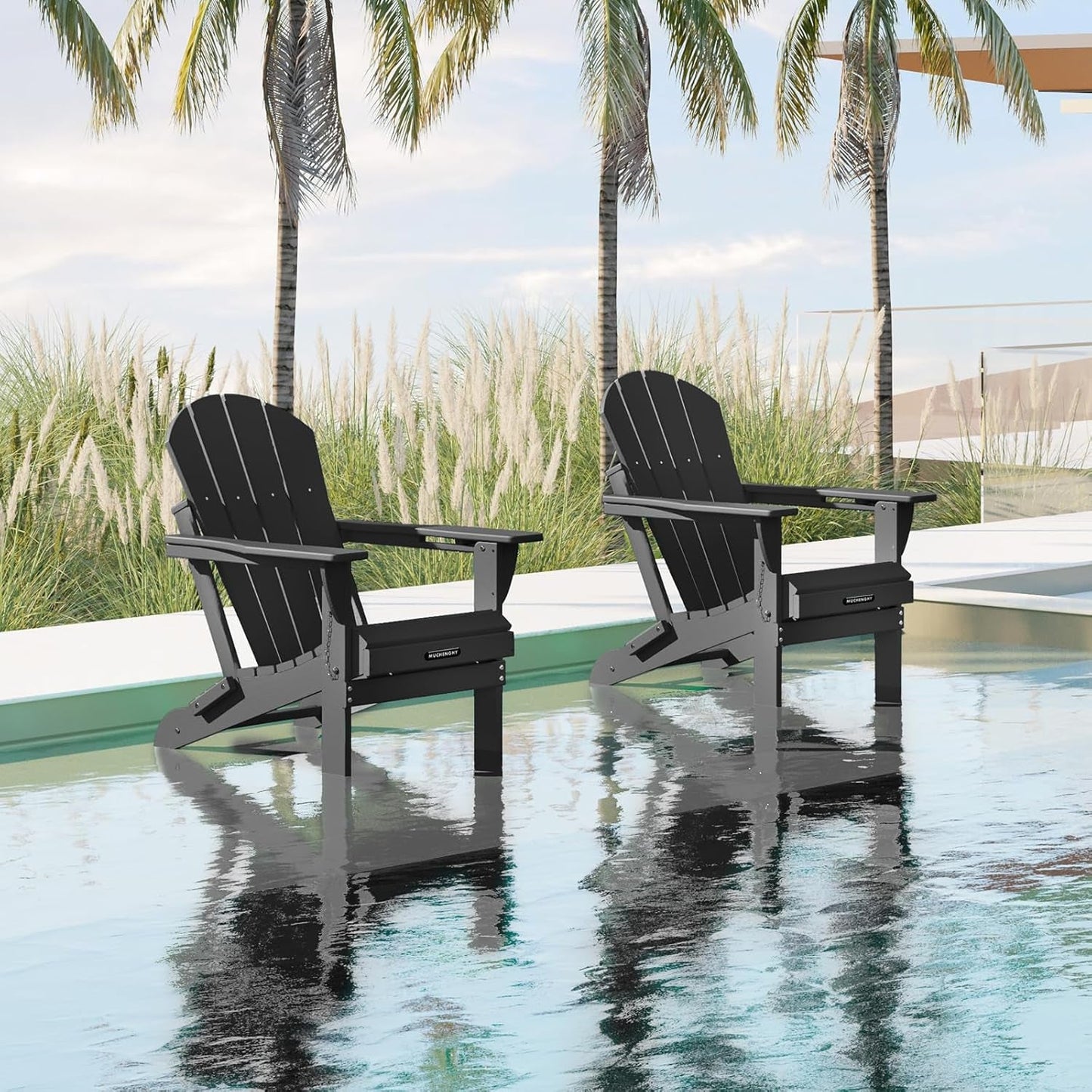 Folding Weather Resistant Adirondack Chair for Outdoor Relaxation