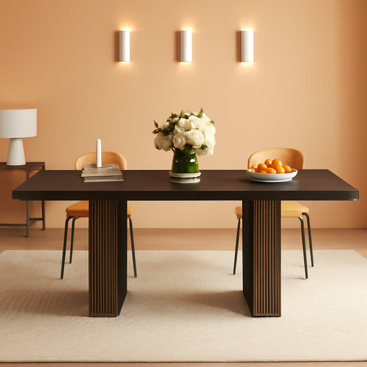 Dining Table 78 Inch Black Rectangular Farmhouse Kitchen