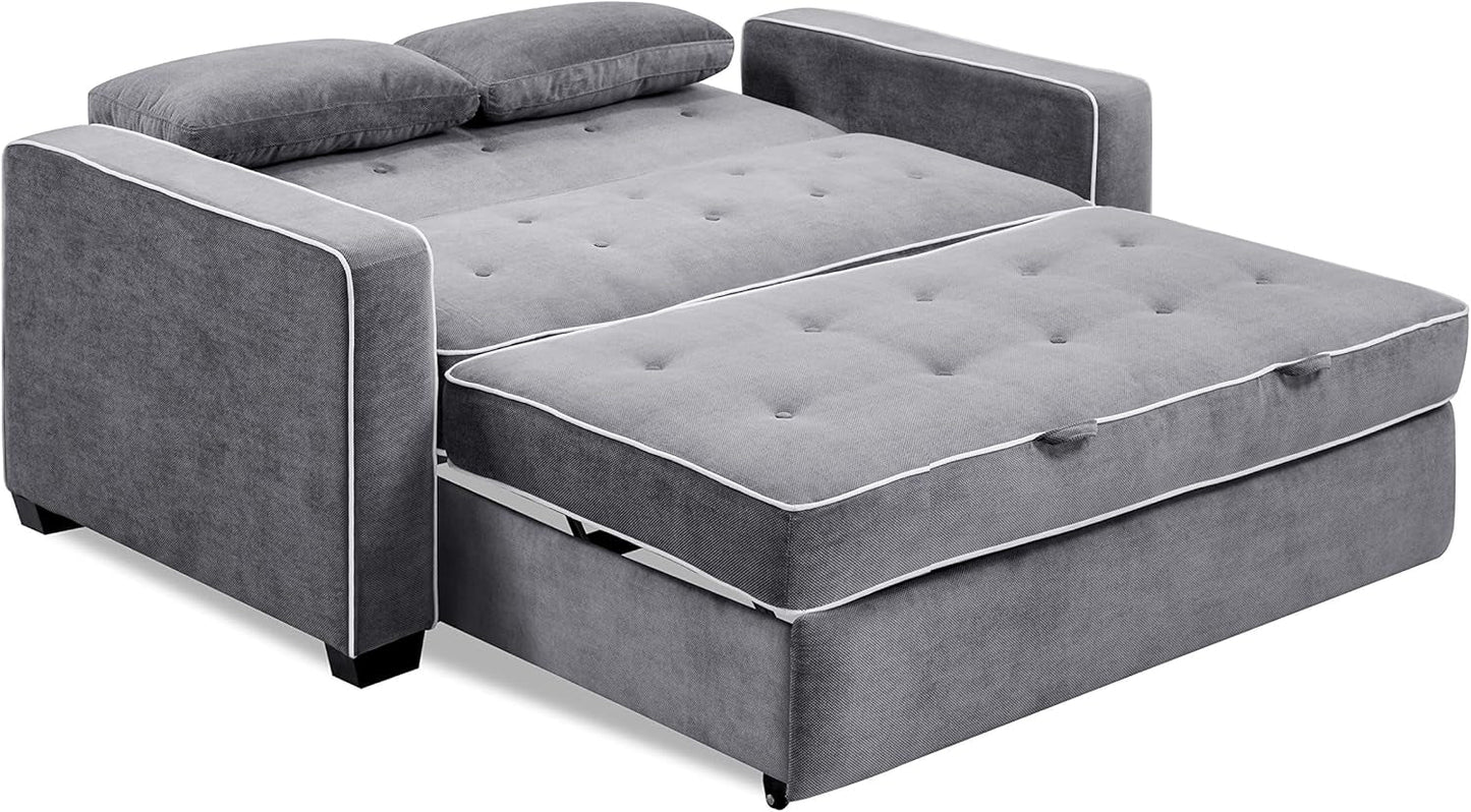 Ainsley Loveseat With Pull Out Sleeper Microfiber Charcoal