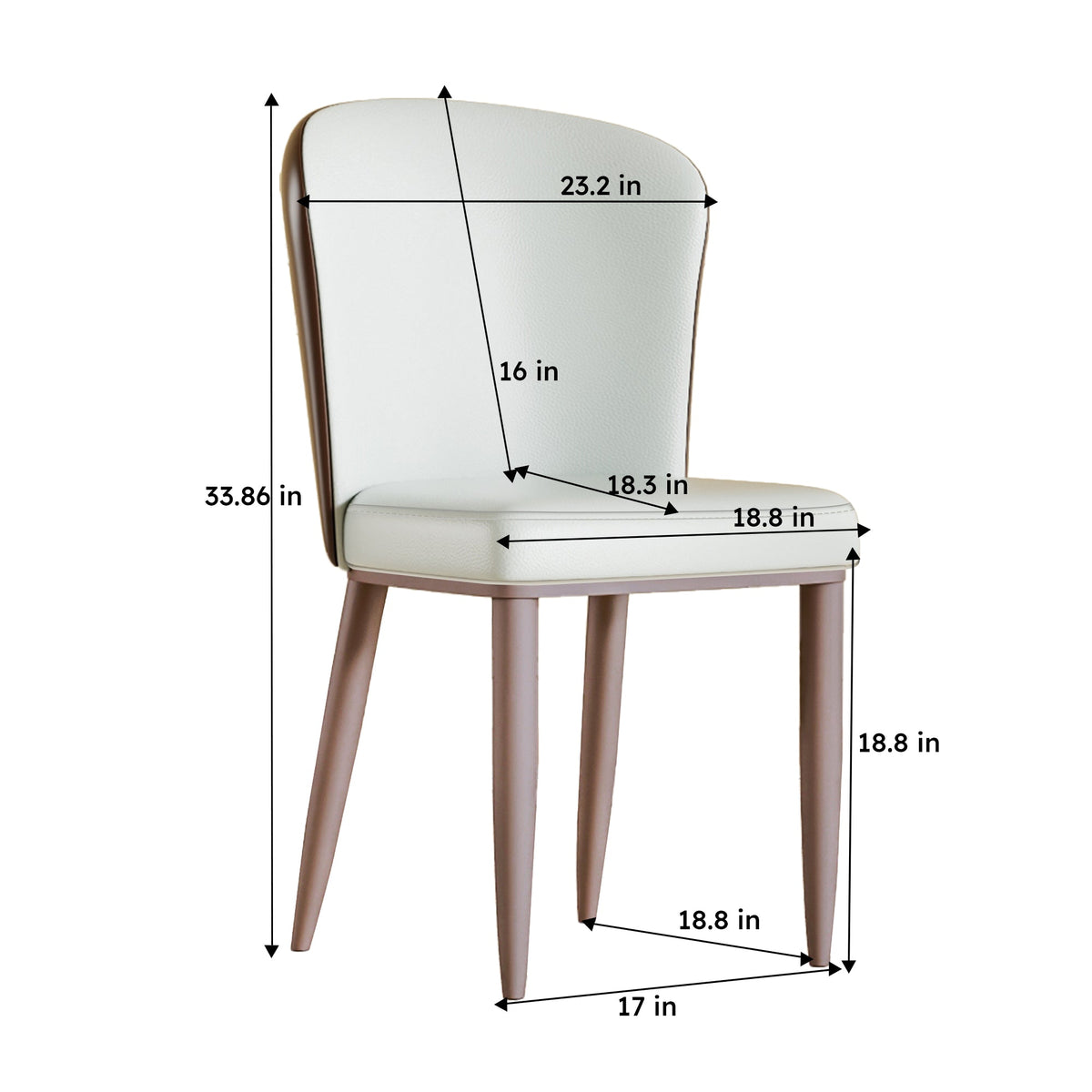 Modern Dining Chair with Carbon Steel Legs – Set of 2