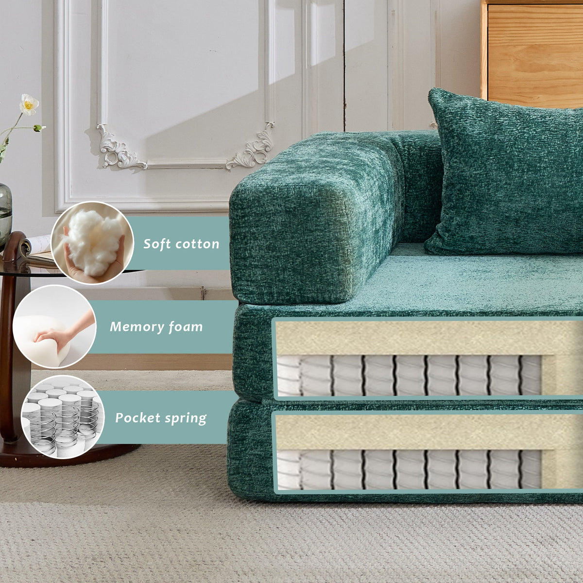 Compression Sofa: Convertible Floor Sofa Bed