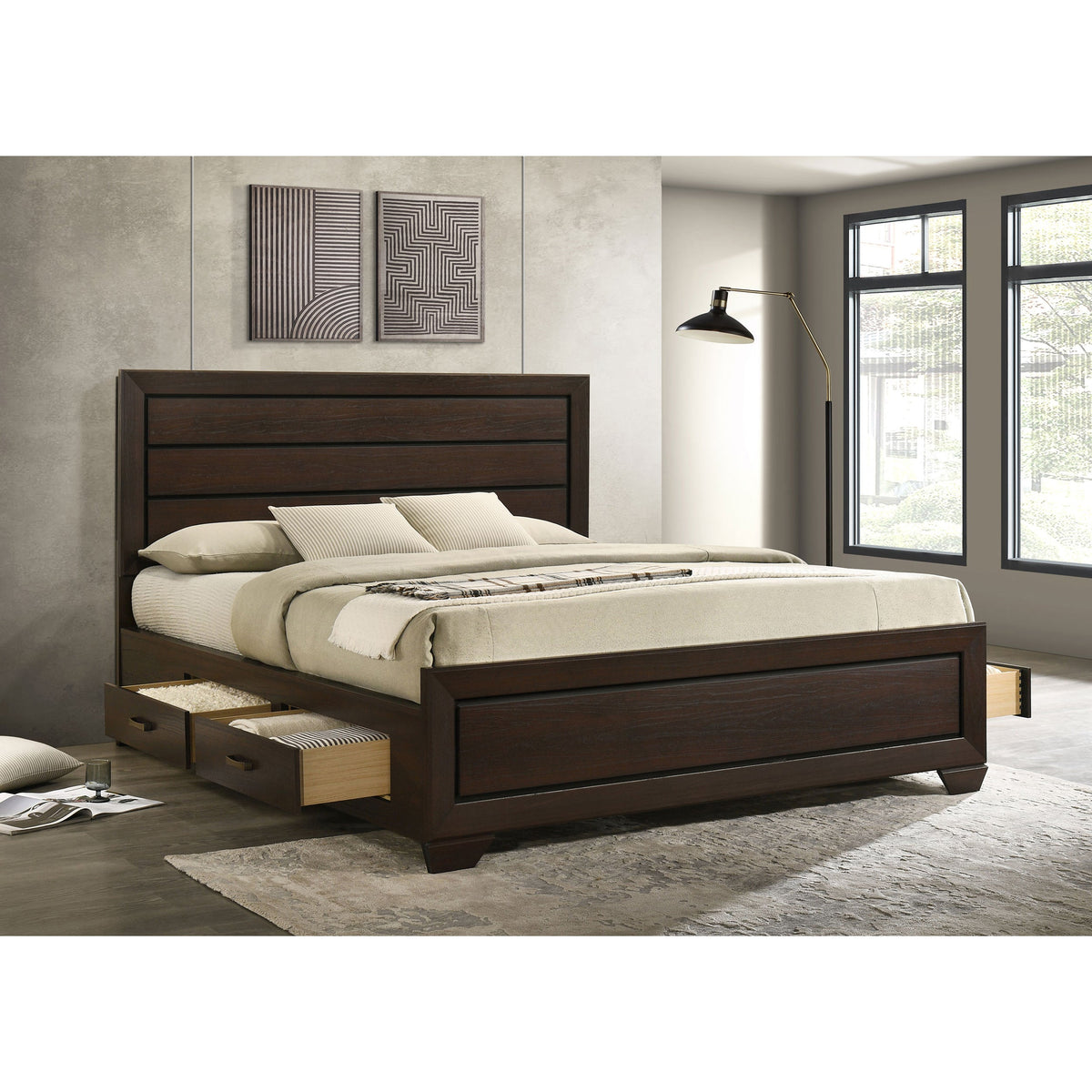 Holmgren Dark Cocoa Eastern King Storage Panel Bed