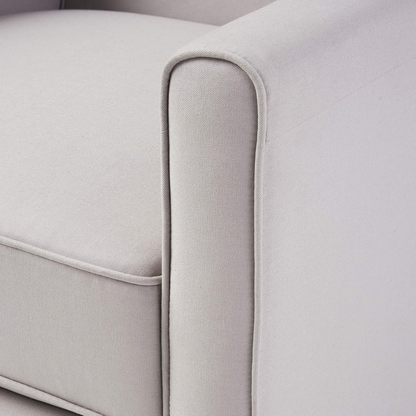 Light Gray Fabric Recliner Set 2 Low Profile Chairs