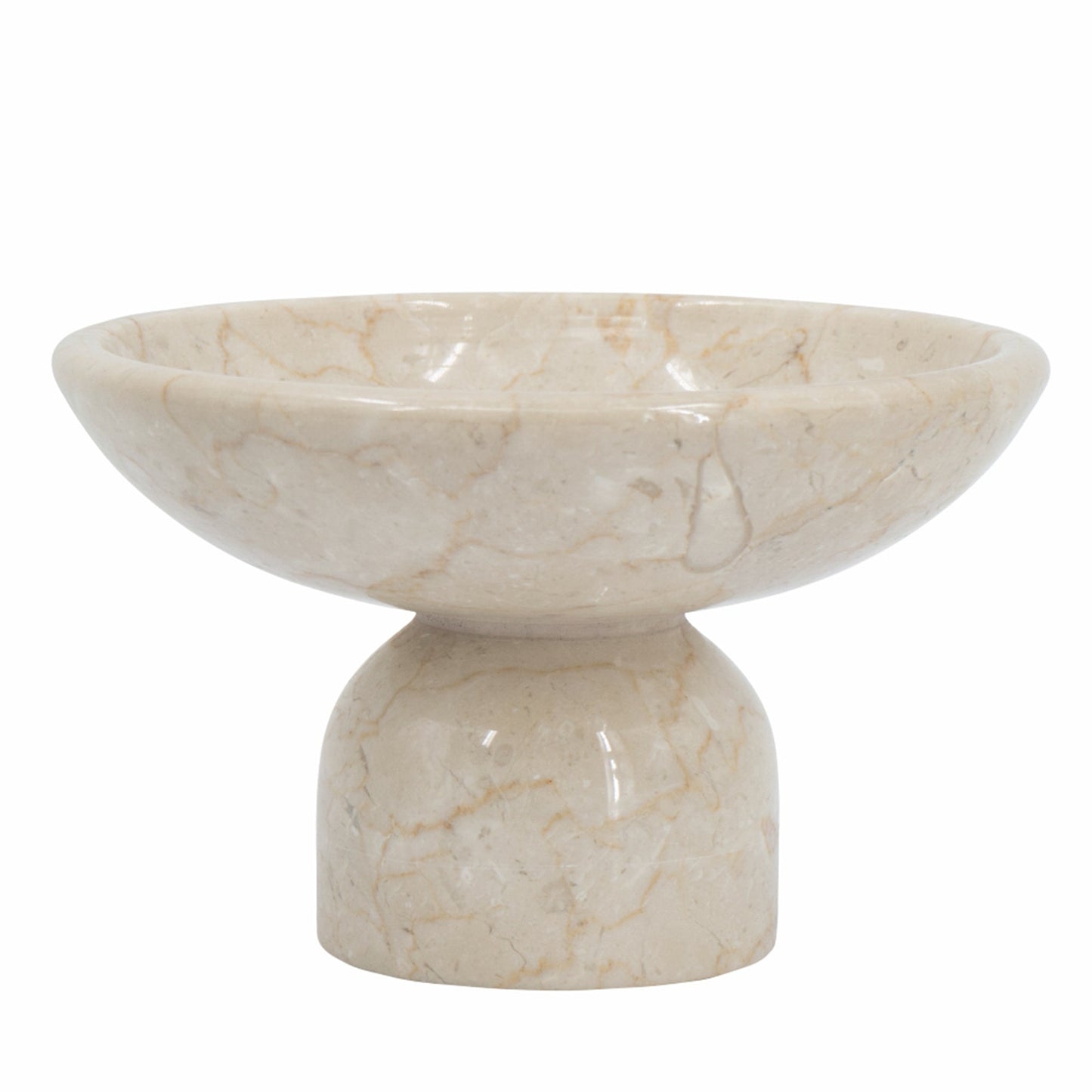 Round Marble Pedestal Fruit Bowl