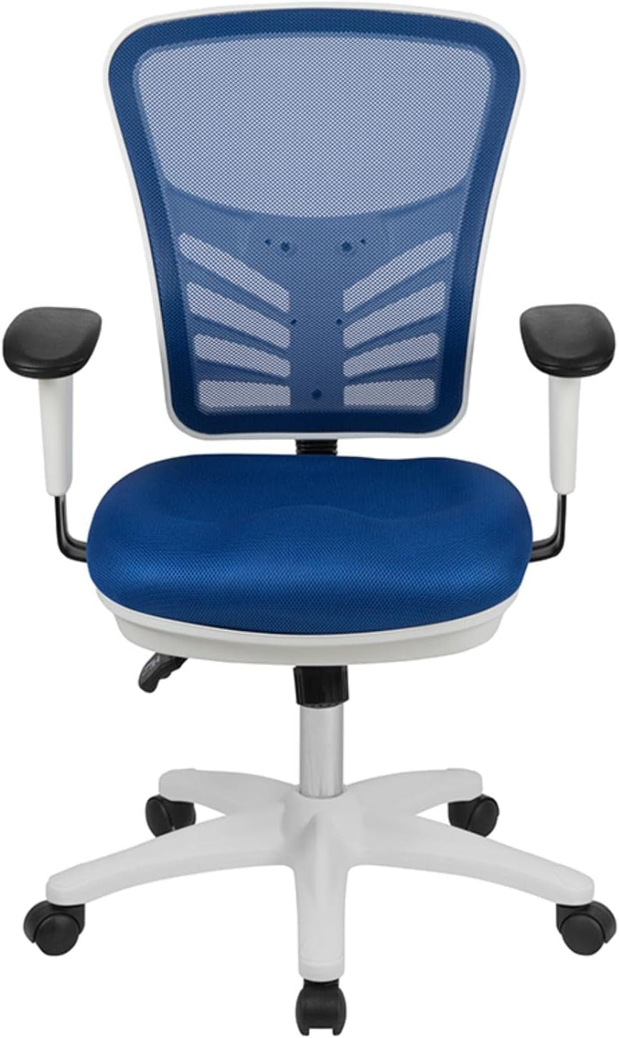 Blue Executive Office Chair With Adjustable Arms Comfort