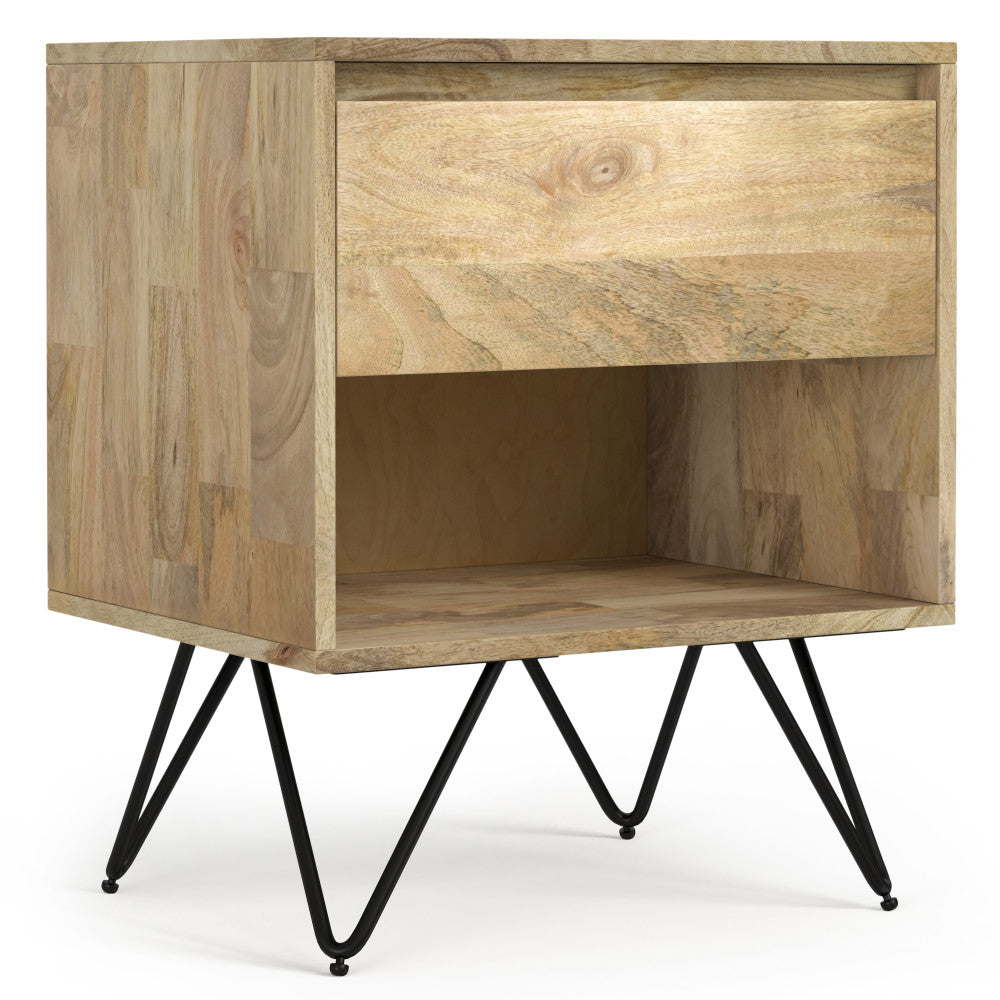 Hunter Solid Mango Wood Nightstand in Refined