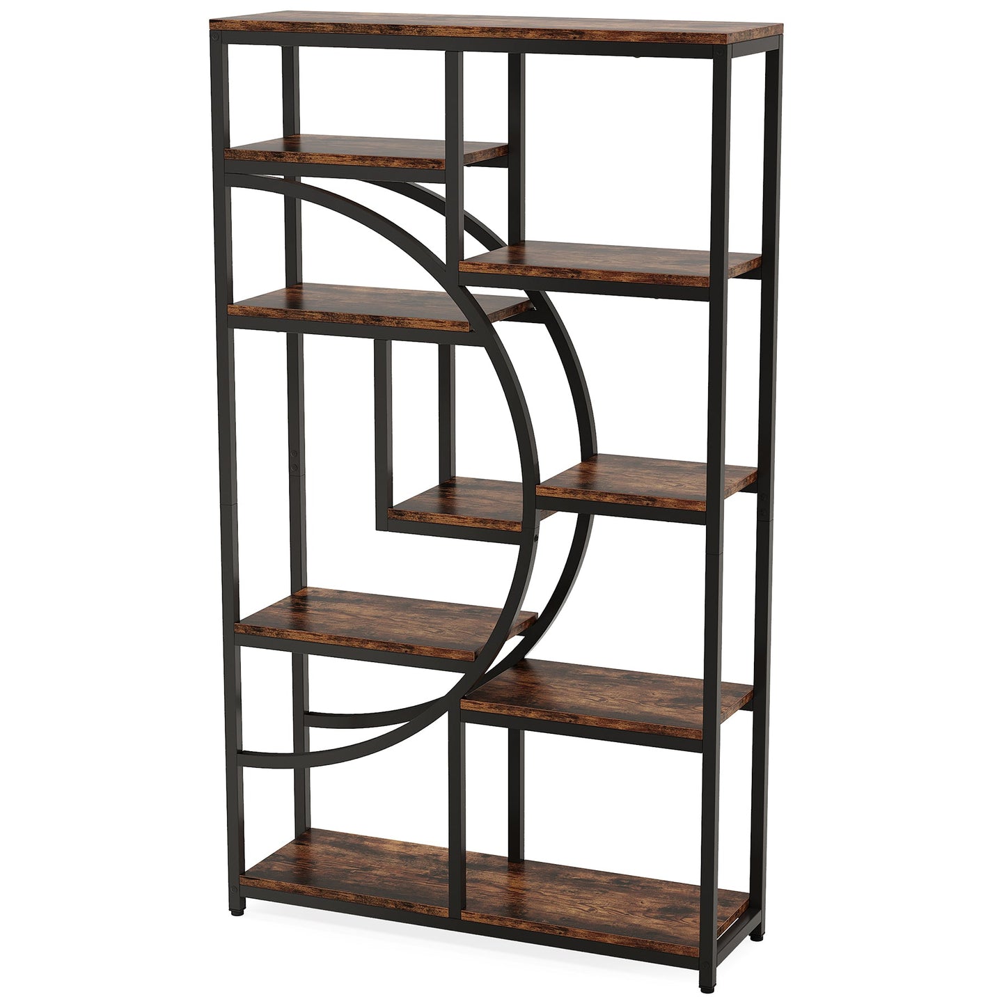 68.89" Height Industrial 5-Tier Rustic Brown Etagere