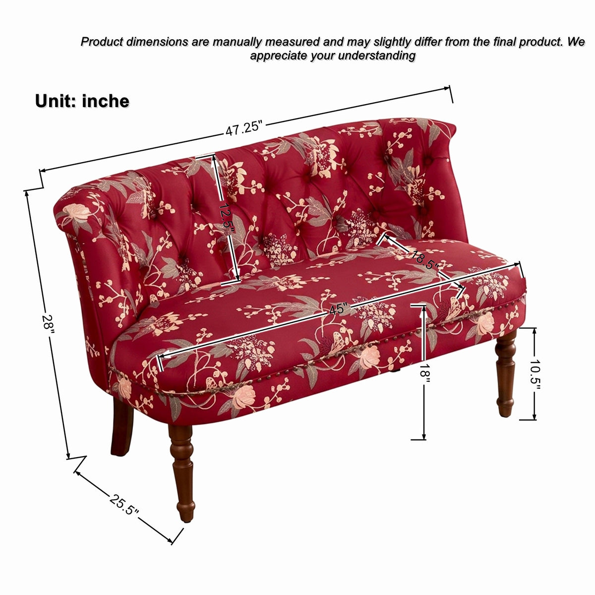 Sofa Chair Living Room Single Sofa Chair & Tufted Floral Bench