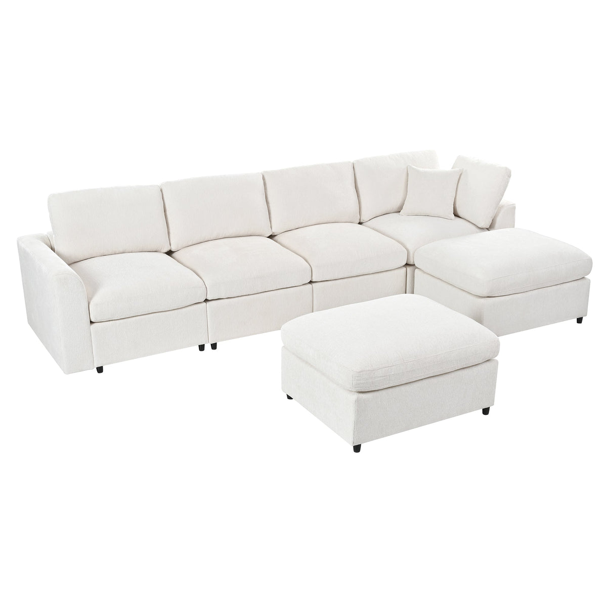 U-Style 130.3" 6-Seater Modular Sectional Sofa