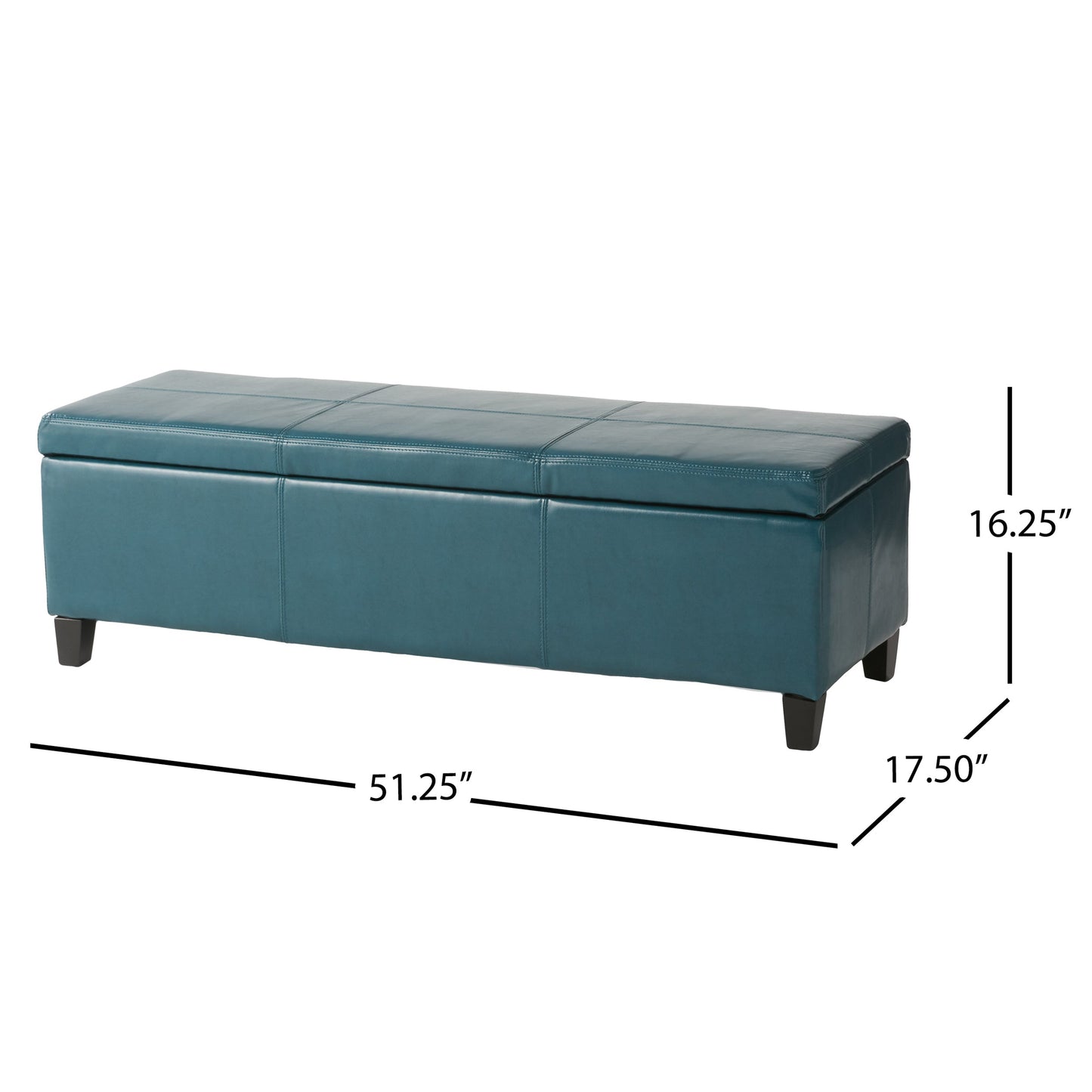 Upholstered PU Leather Storage Ottoman