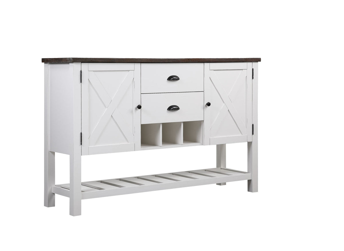 Brown and Antique White Sideboard