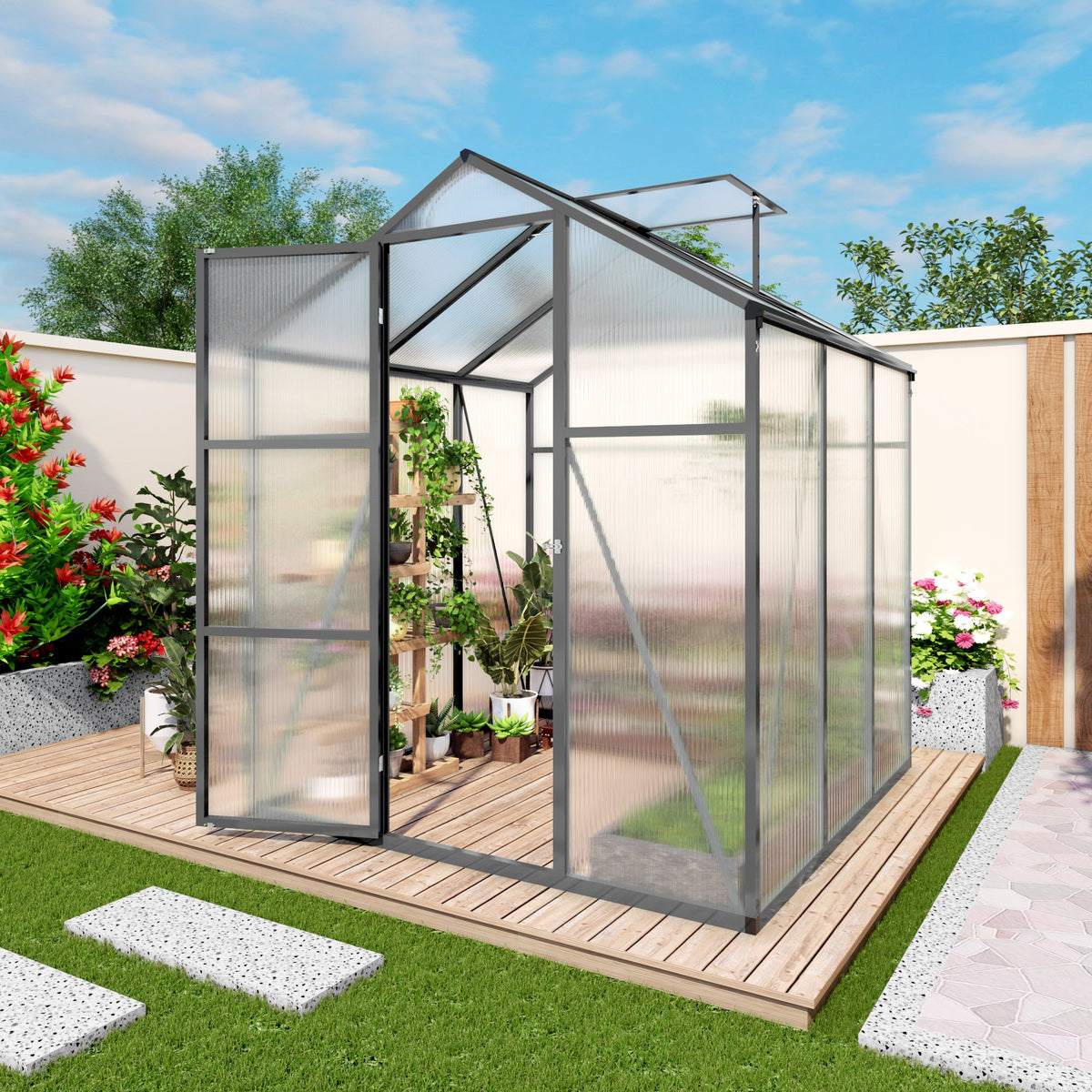 Heavy Duty Aluminum Greenhouse 6x6 FT