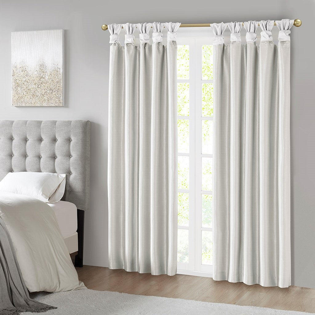Twist Tab Total Blackout Window Curtain Panel White 50x95