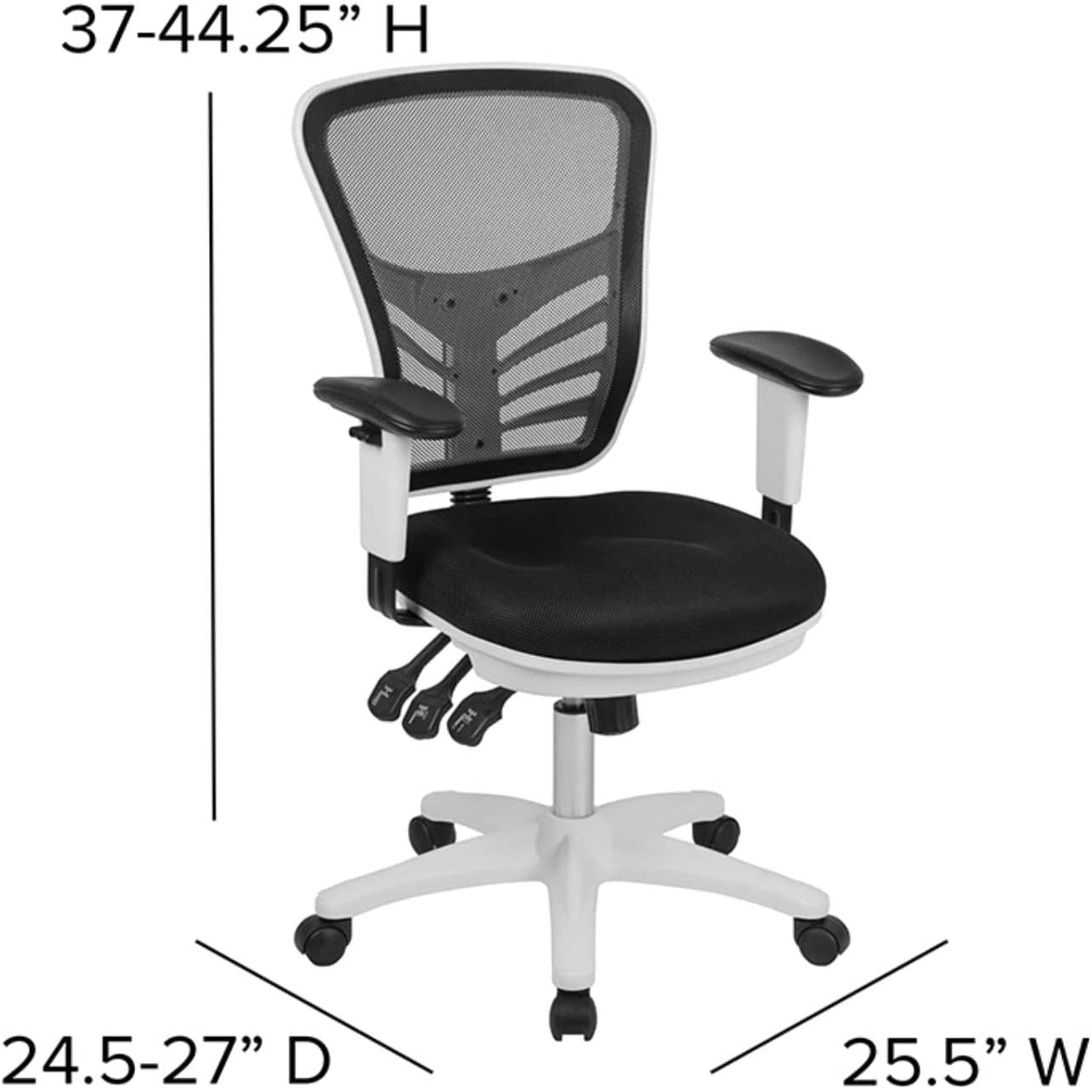 Black Mesh Executive Office Chair With Adjustable Arms