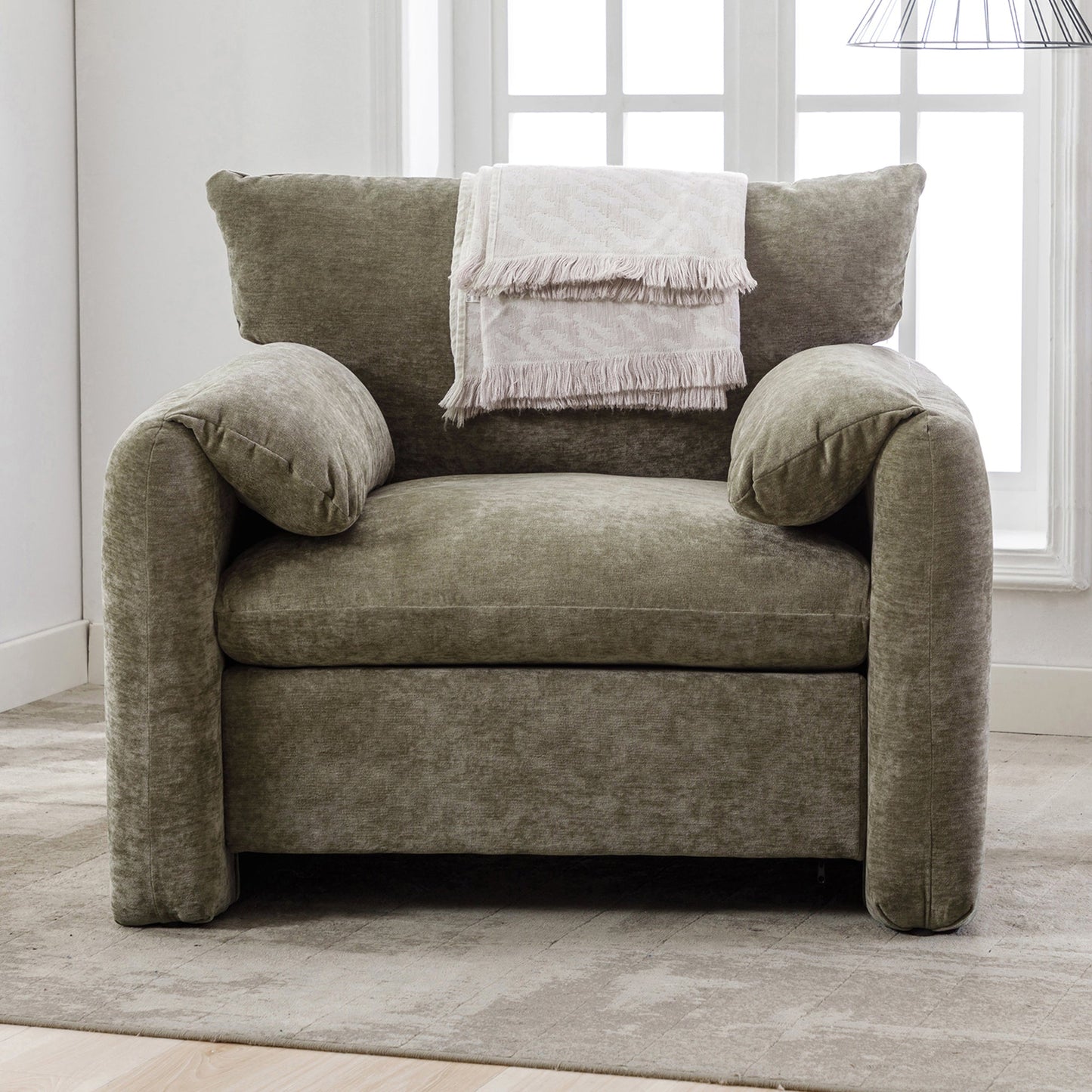 Modern Style Chenille Oversized Armchair