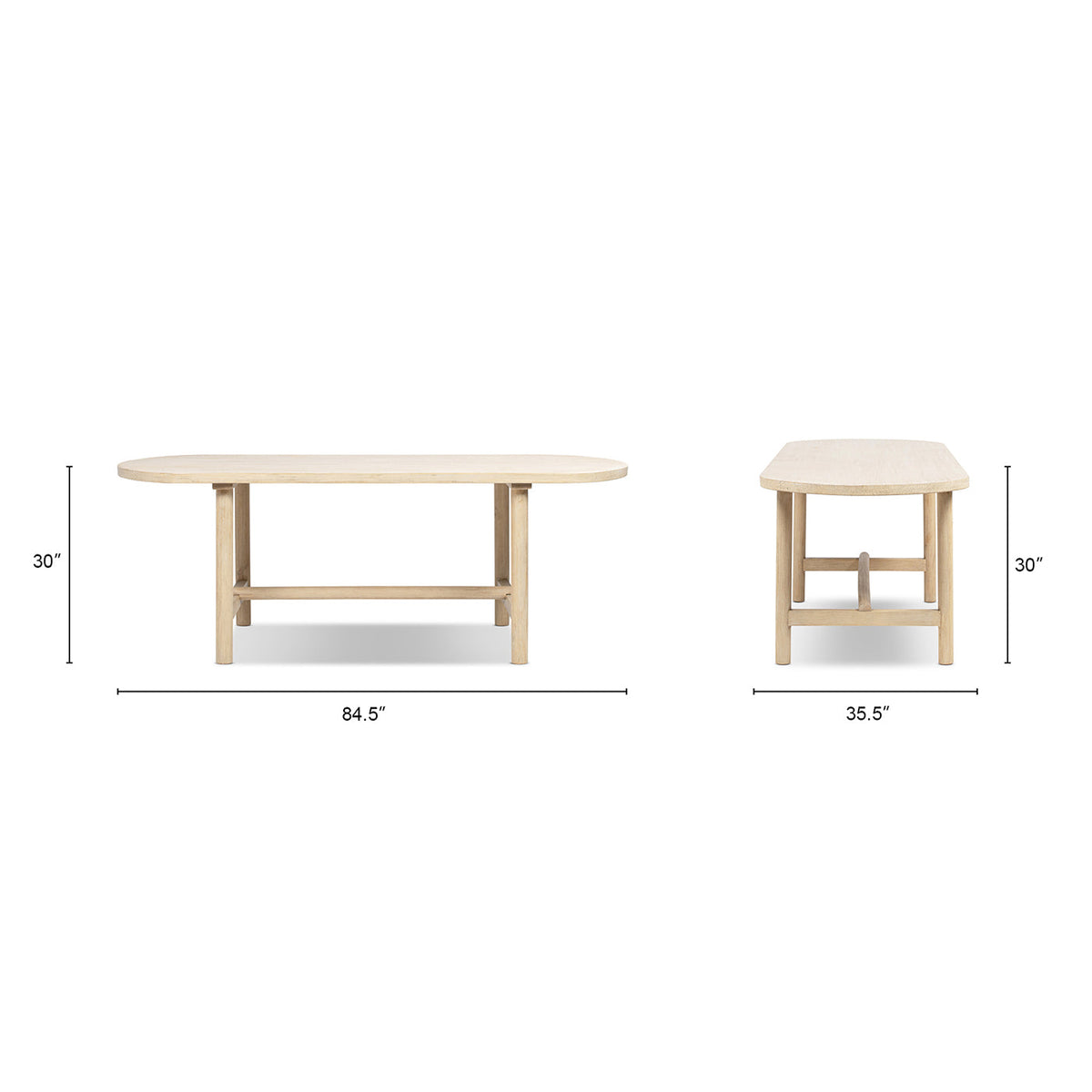 Milo 85" 8-Seat Oval Reclaimed Wood Dining Table